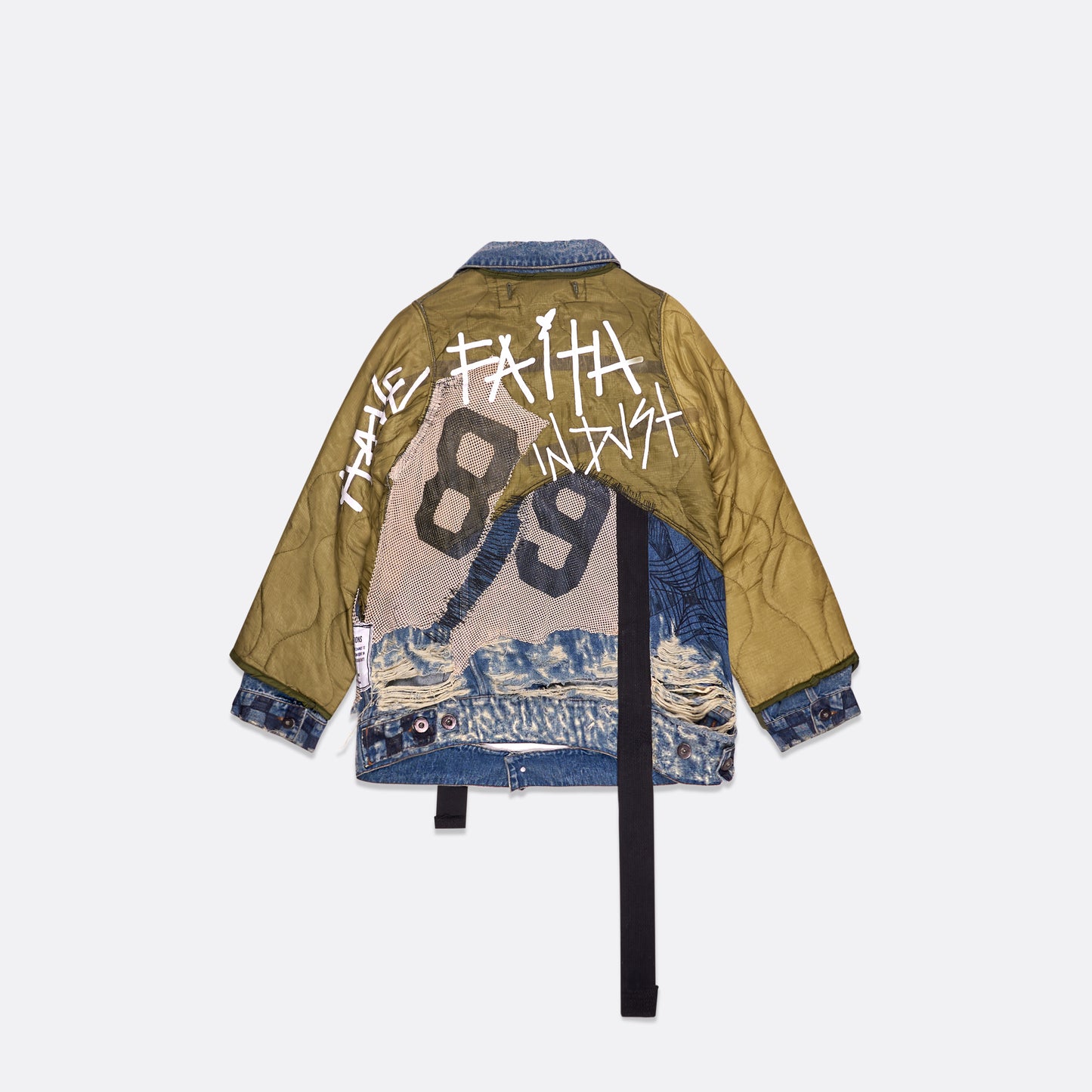 UPCYCLED MIX OF QUILTED JACKET AND DENIM JACKET