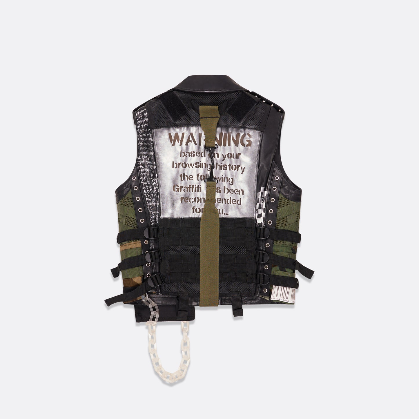 UPCYCLED LEATHER SLEEVELESS JACKET