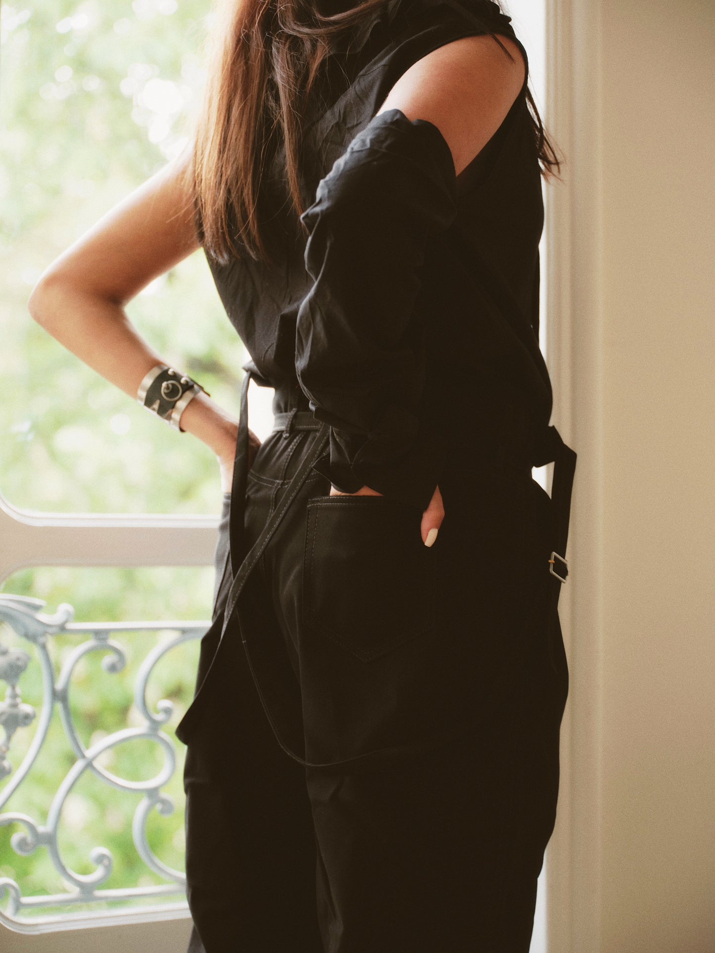 WOMEN'S DOUBLE-WAISTED PANTS WITH BRACES