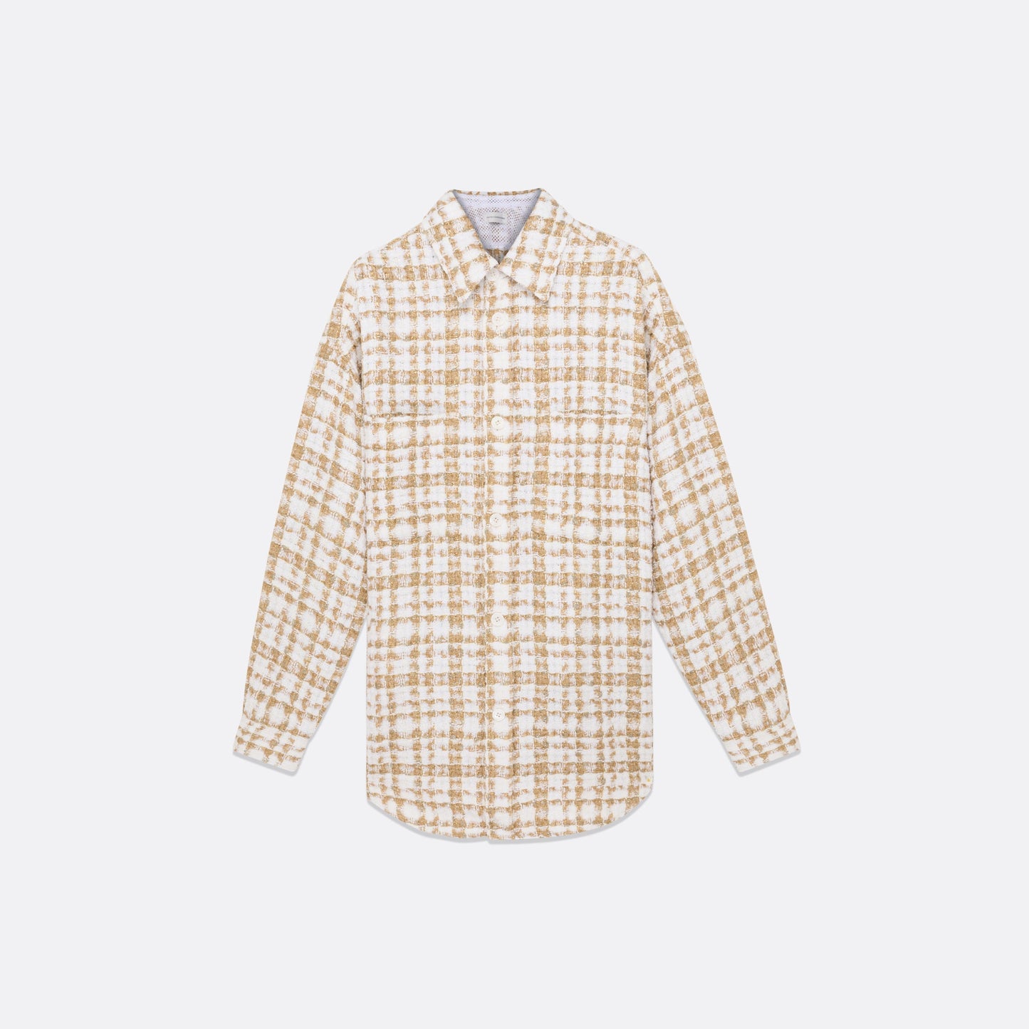 UNISEX OVERSIZED WHITE&GOLD TWEED SHIRT