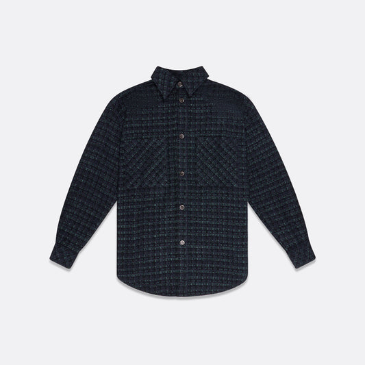 UNISEX OVERSIZED GREEN TWEED SHIRT