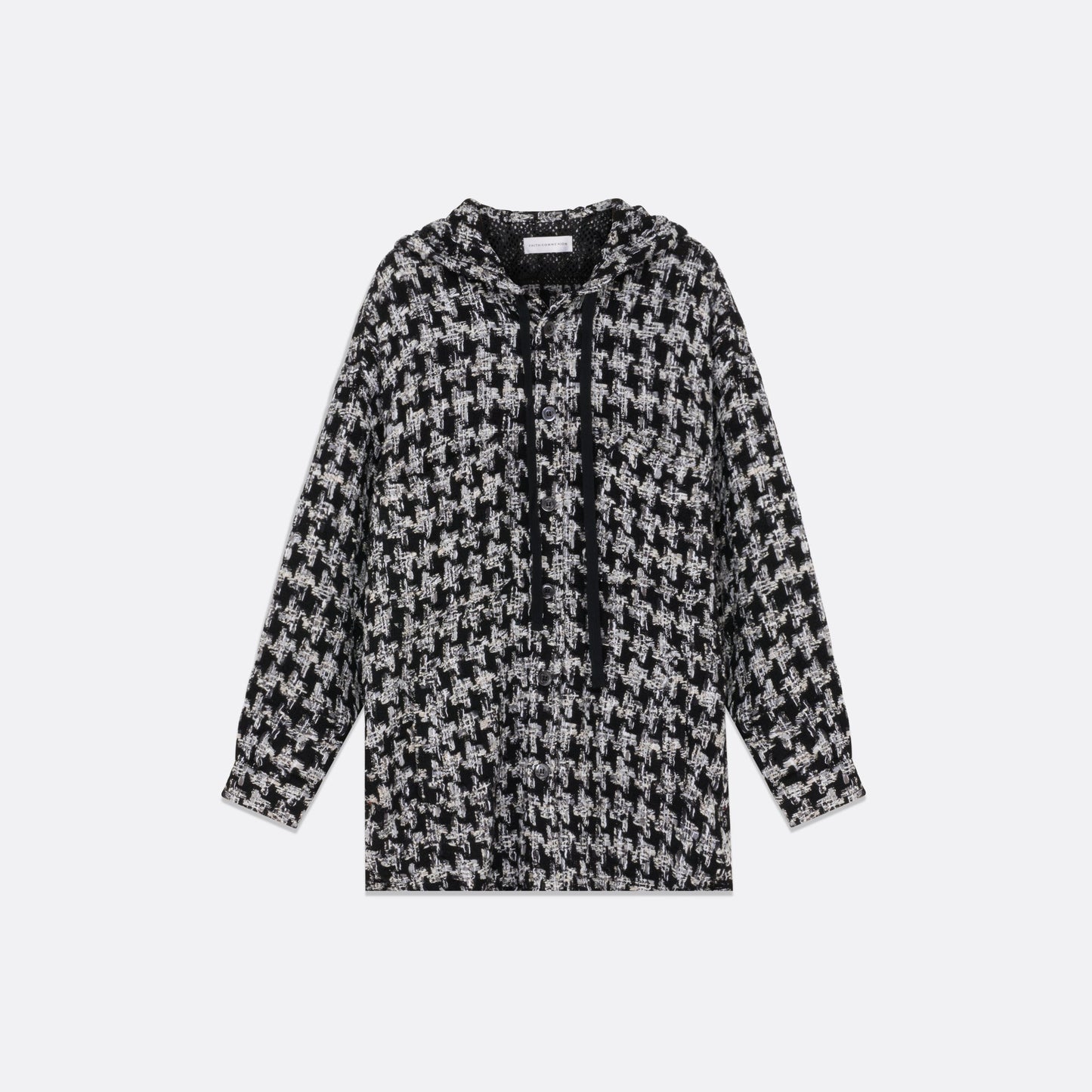 UNISEX HOODED OVERSIZED TWEED SHIRT