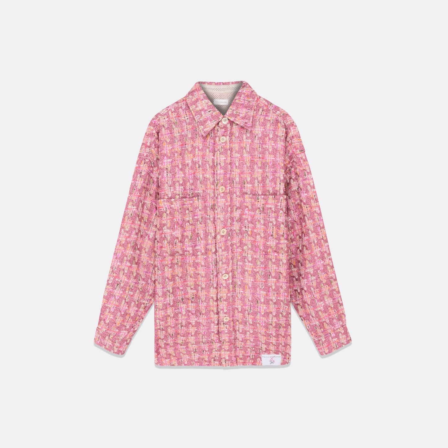 UNISEX OVERSIZED PINK TWEED SHIRT