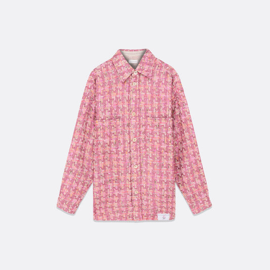UNISEX OVERSIZED PINK TWEED SHIRT