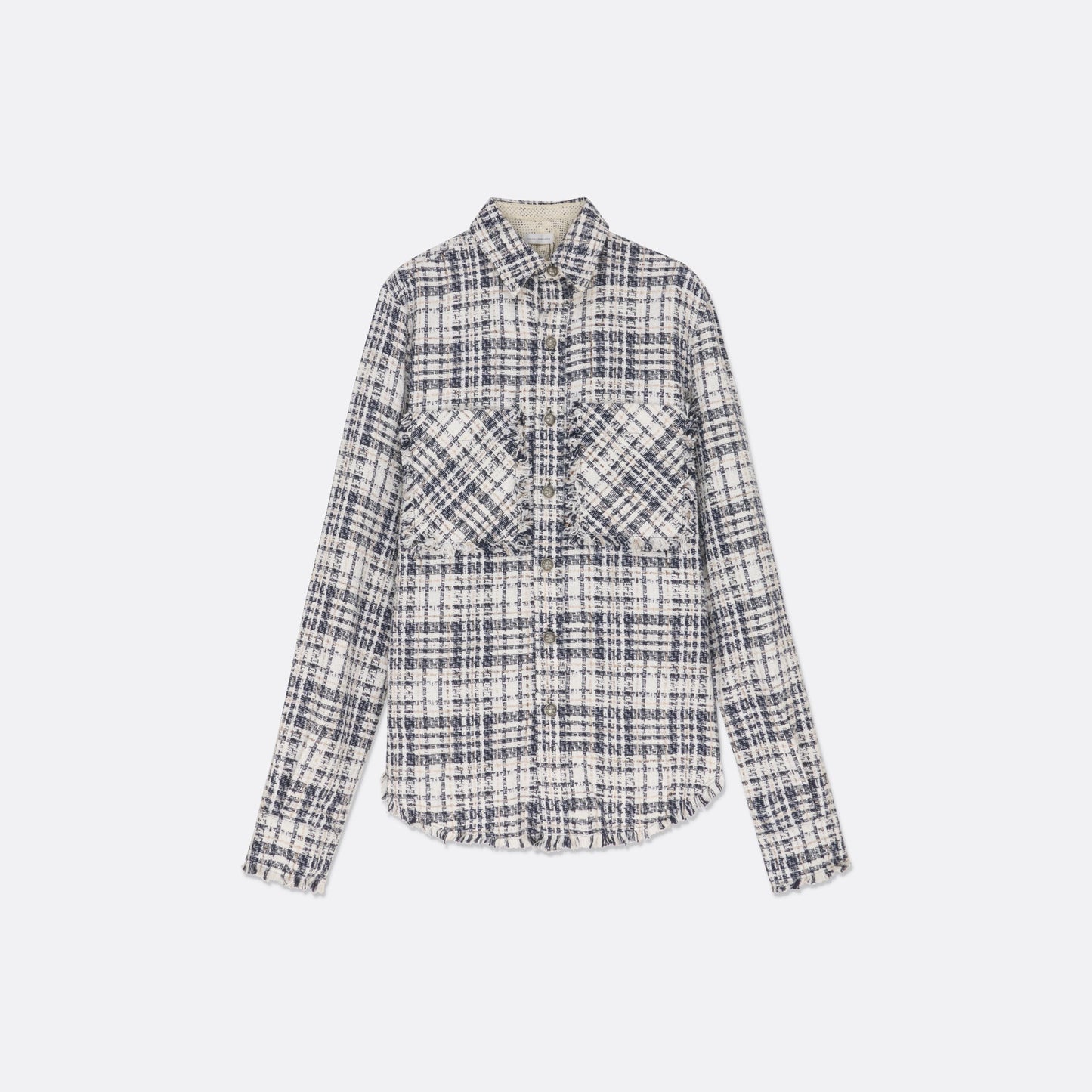 UNISEX STRUCTURED OVERSIZED NAVY TWEED SHIRT