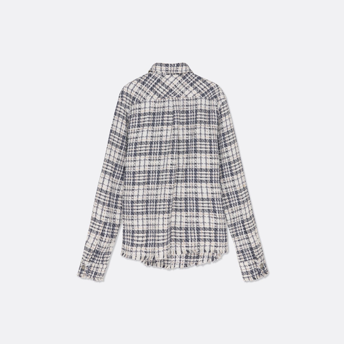 UNISEX STRUCTURED OVERSIZED NAVY TWEED SHIRT