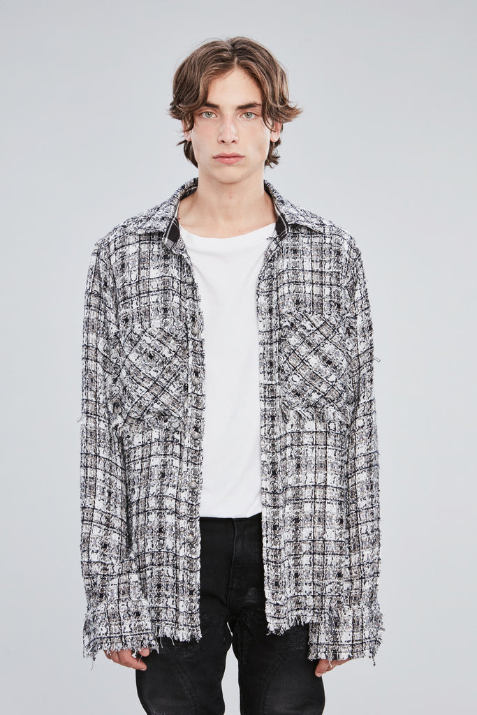 TWEED FITTED OVERSHIRT - Faith Connexion