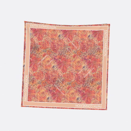 FLORAL SILK CREPE DE CHINE SCARF