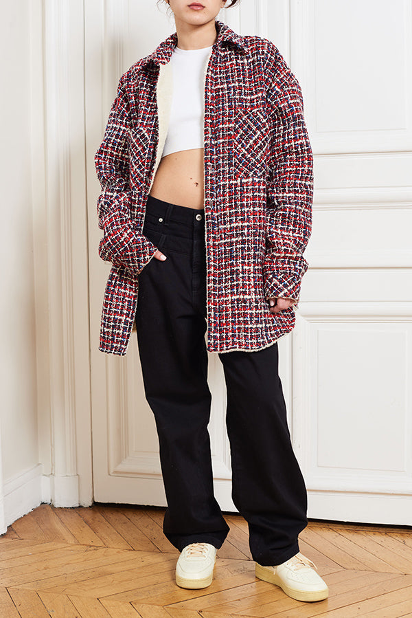 SHEARLING OVERSIZED TWEED SHIRT - Faith Connexion