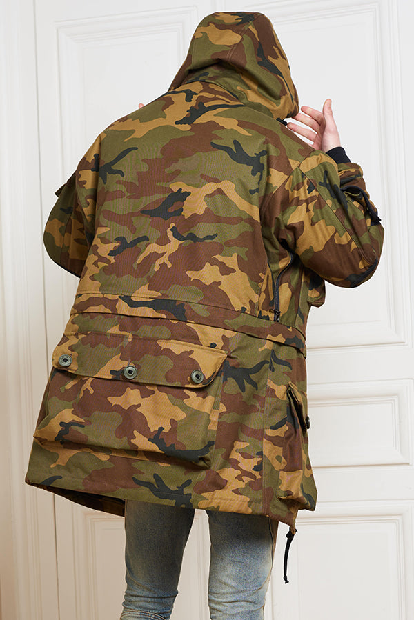 REVERSIBLE MILITARY CAMO PARKA - Faith Connexion