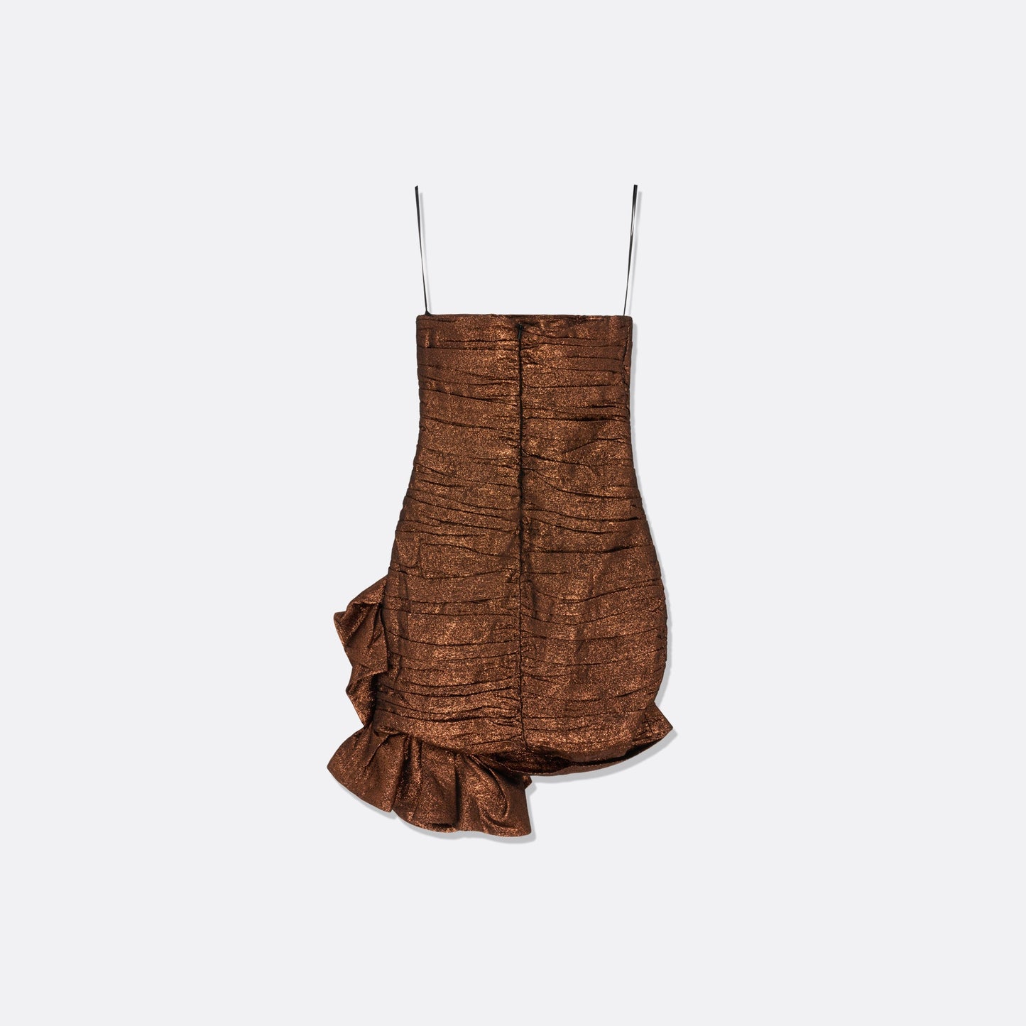 COPPER STRAPLESS MINI DRESS