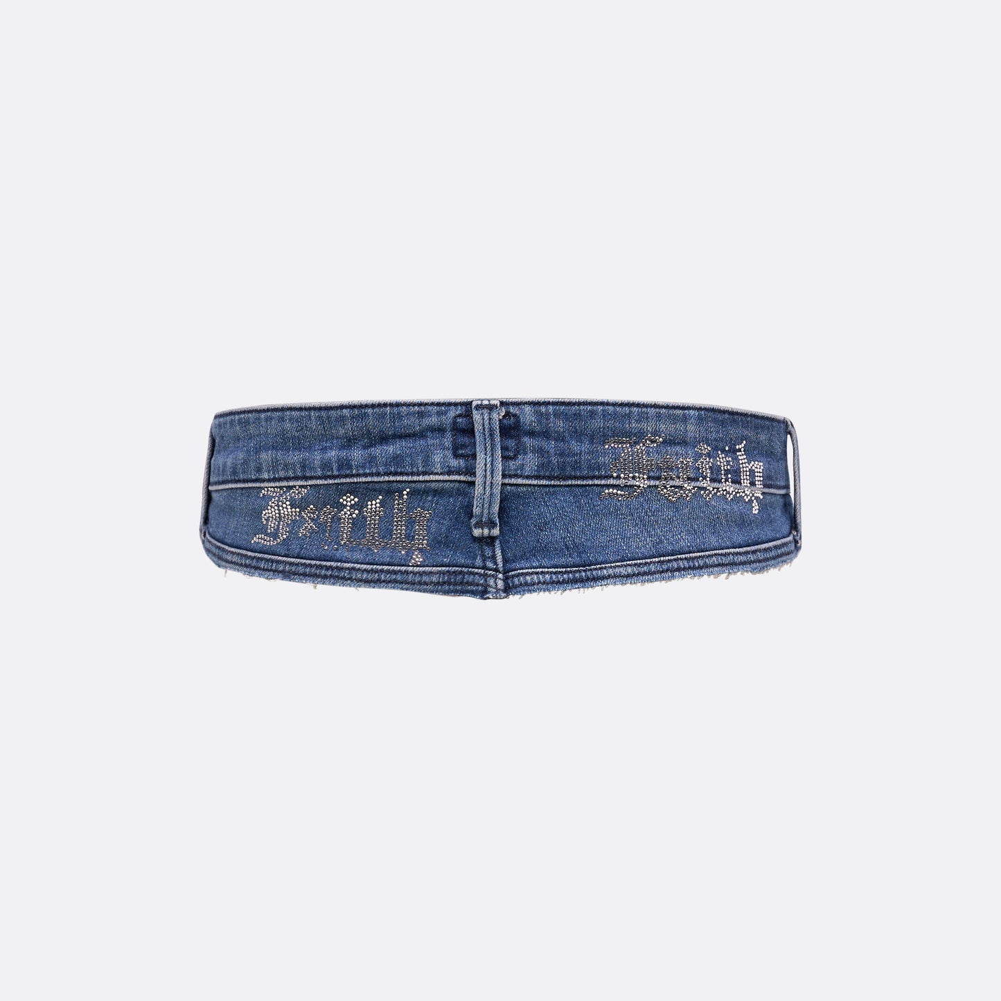 CRYSTAL EMBELLISHED DENIM BELT