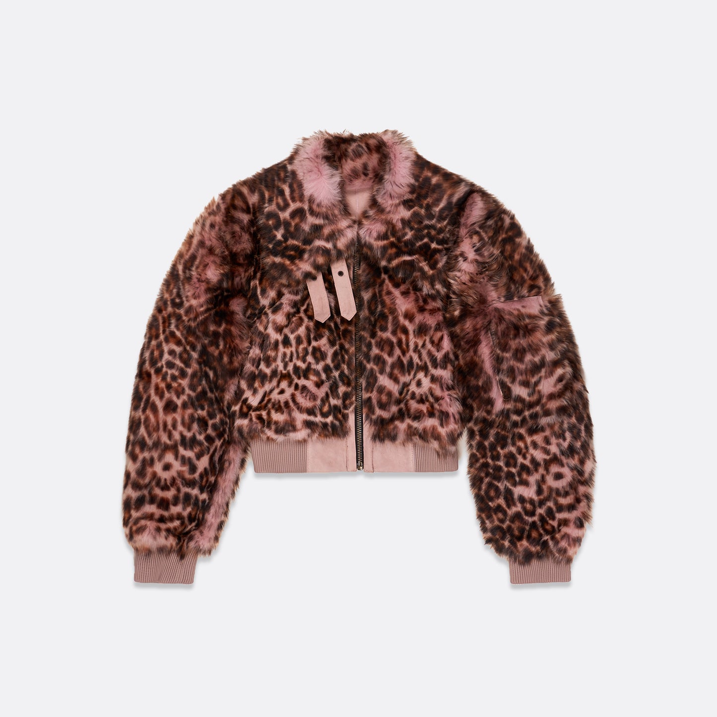 LIGHT PINK JAGUAR FUR PUFFY BLOUSON