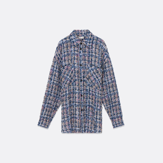 UNISEX OVERSIZED BLUE TWEED SHIRT