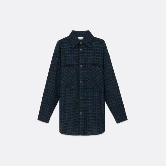 UNISEX OVERSIZED GREEN TWEED SHIRT
