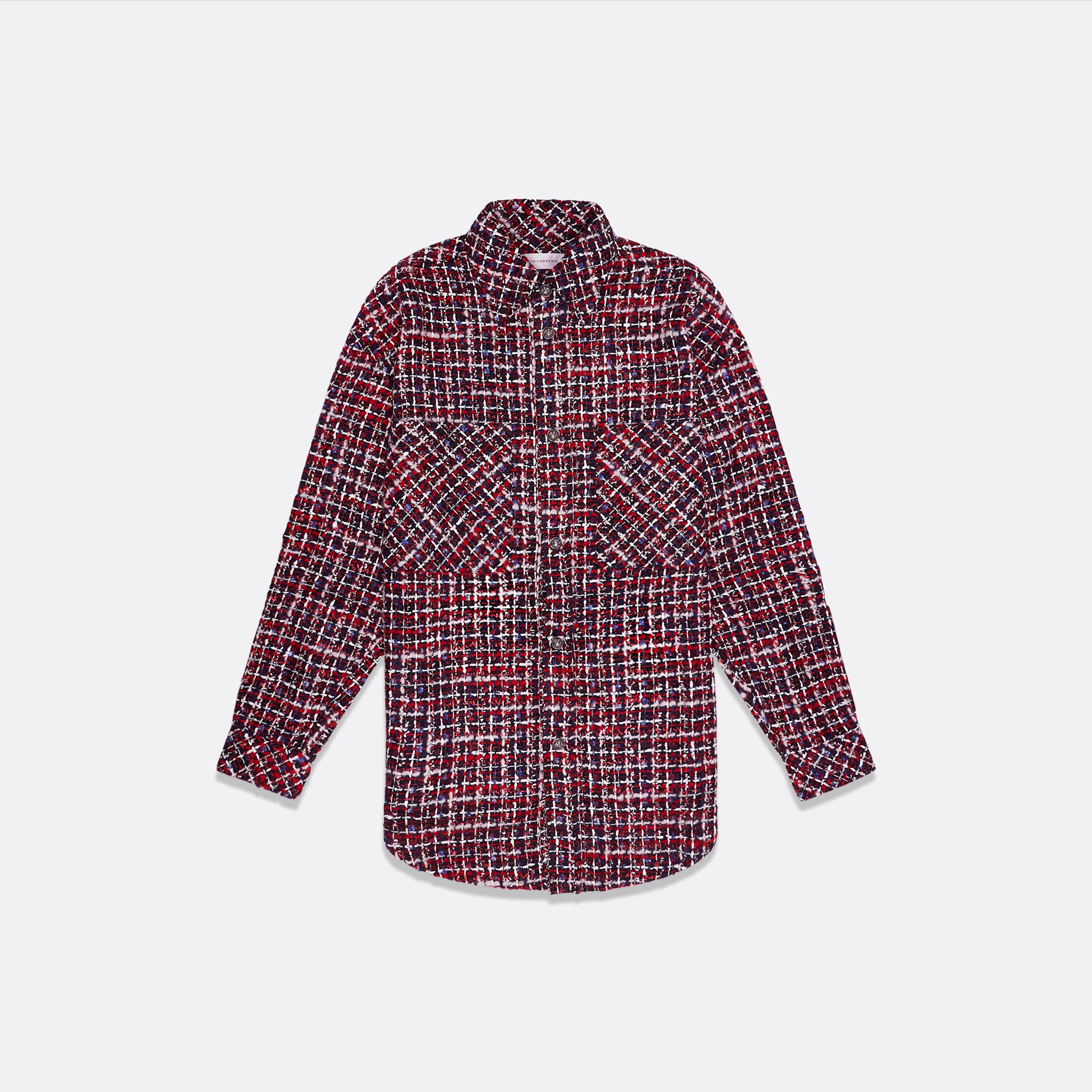 FAITH CONNEXION Cropped Raw store Hem Shirt