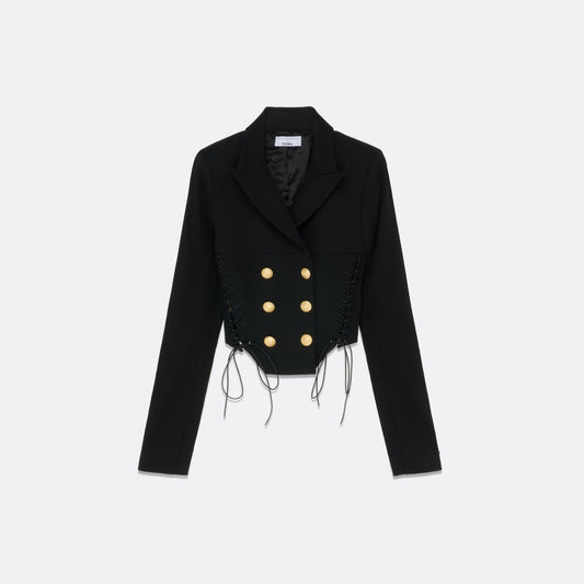 BLACK BUSTIER BLAZER