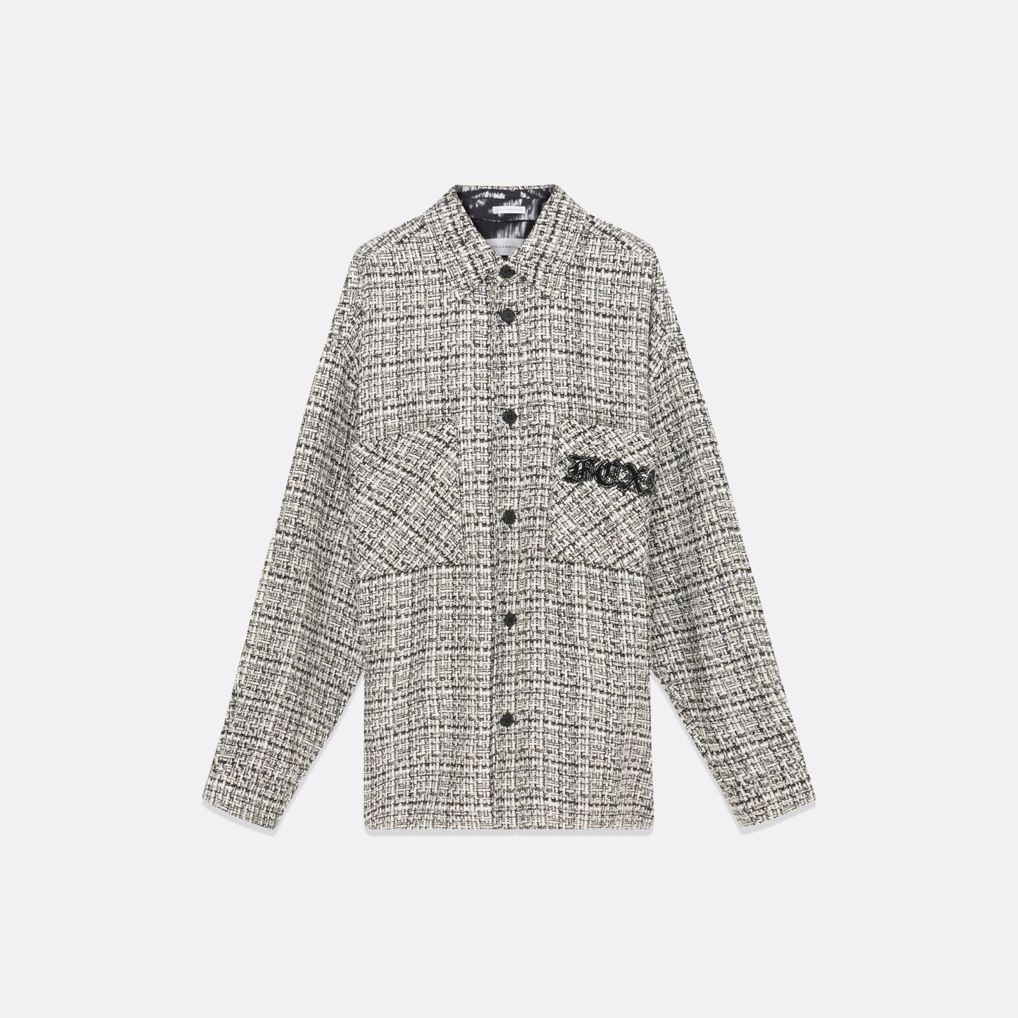 UNISEX OVERSIZED BLACK&WHITE TWEED SHIRT