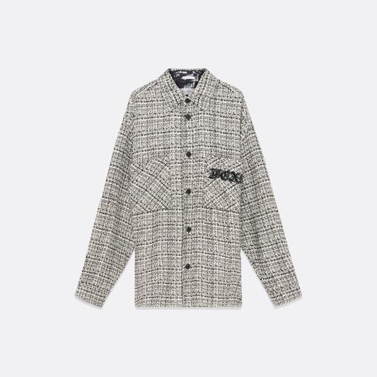UNISEX OVERSIZED BLACK&WHITE TWEED SHIRT
