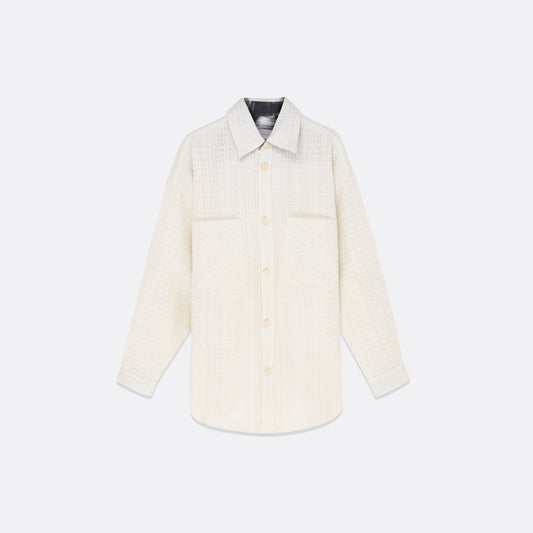 UNISEX WHITE TWEED OVERSHIRT