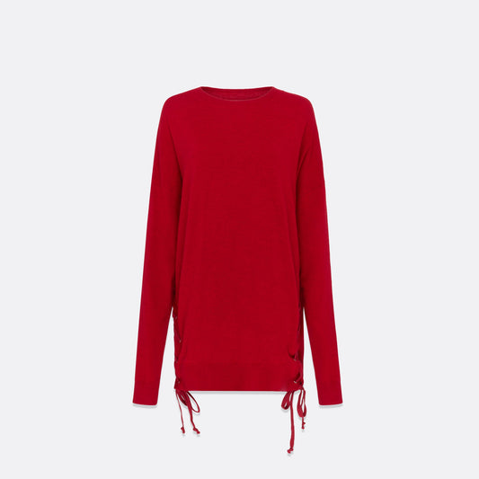 UNISEX RED KNIT PULLOVER