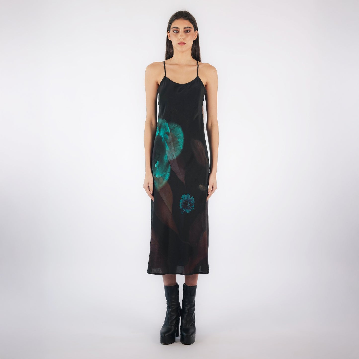 FLORAL SILK CREPE DE CHINE SLIP DRESS | ARIANA ISHAIRZAY