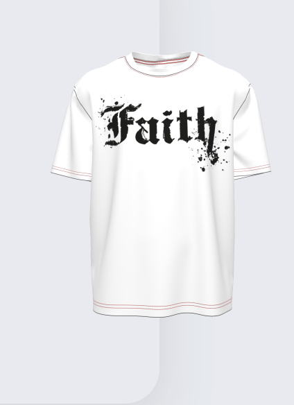 TEE BASIC - FAITH BASIC TEE WHITE in Organic Cotton Jersey