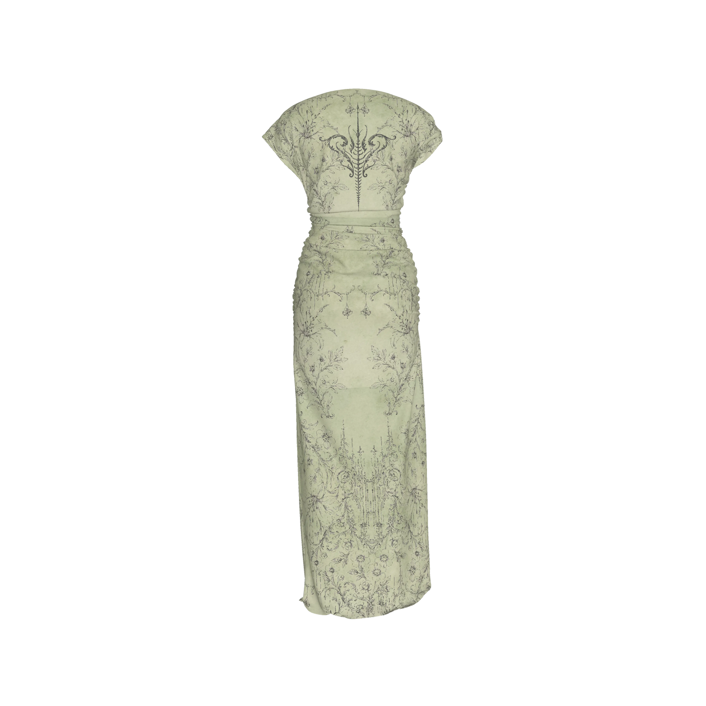 RUCHED STRETCH SILK CHARMEUSE DRESS | Emanuele Conte 