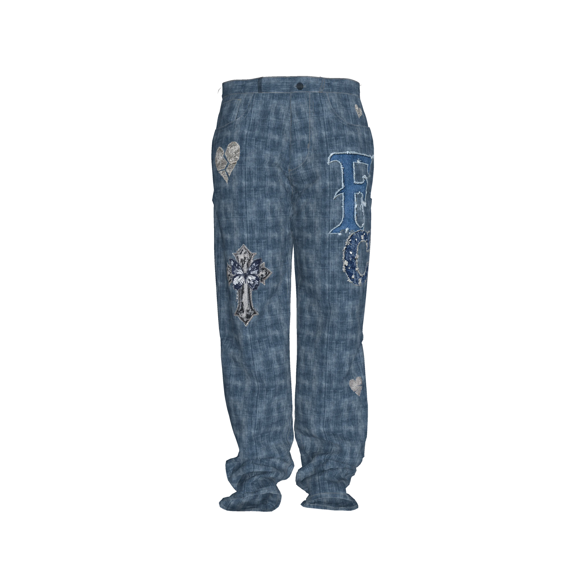 FLYING CROSS PRINTED PANTS – DENIM STYLE HEAVY STRETCH COTTON
