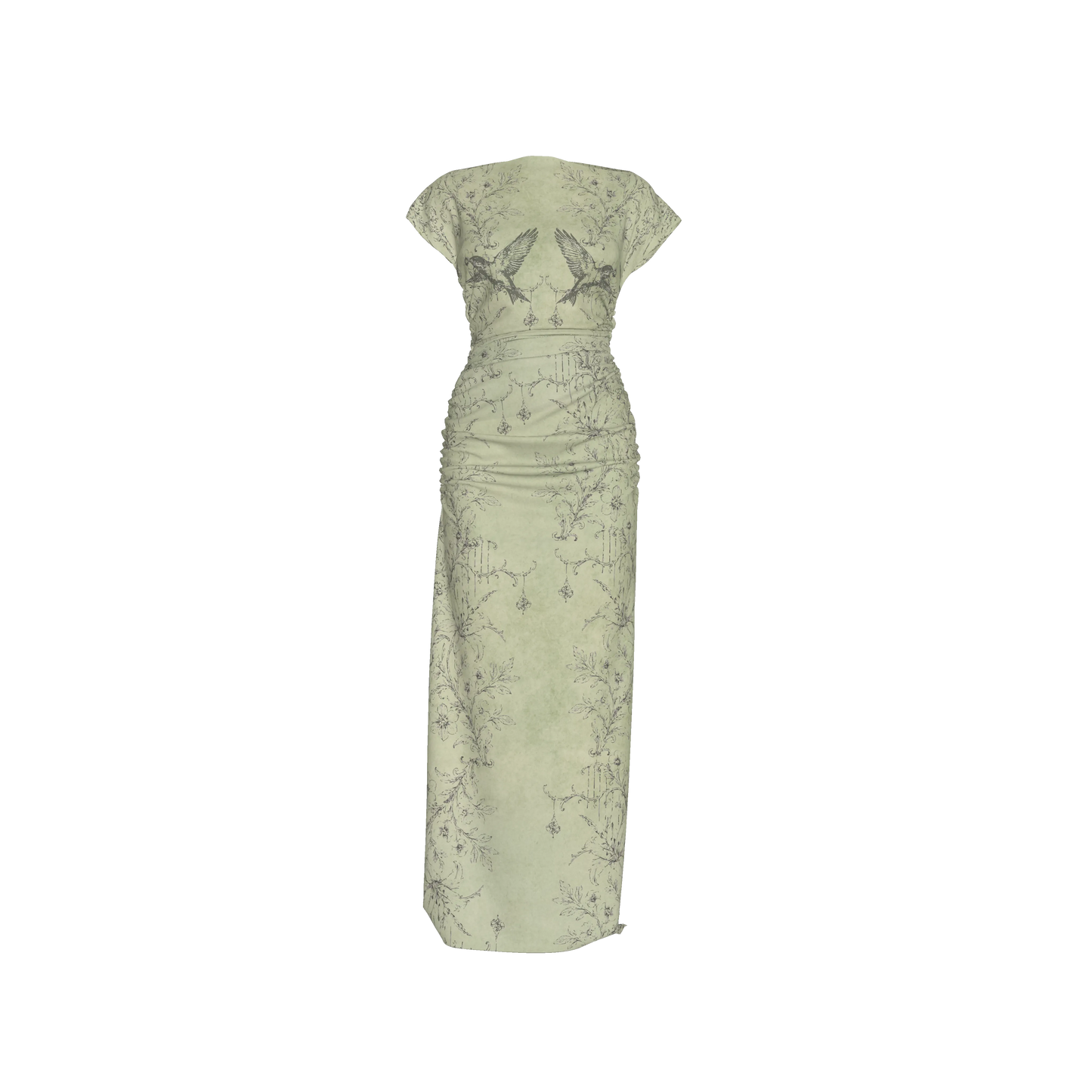 RUCHED STRETCH SILK CHARMEUSE DRESS | Emanuele Conte 