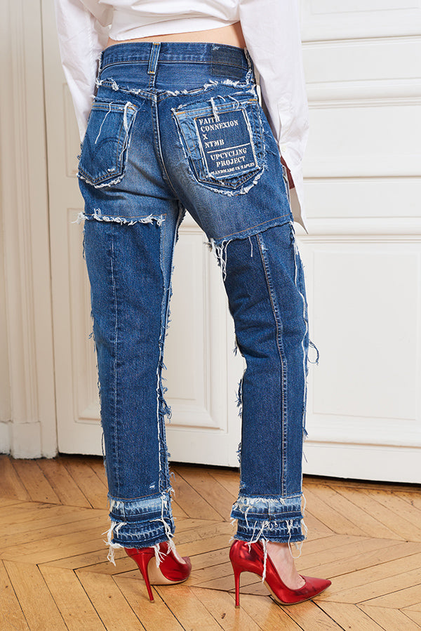 UPCYCLED OVERSIZED STRAIGHT JEANS - Faith Connexion