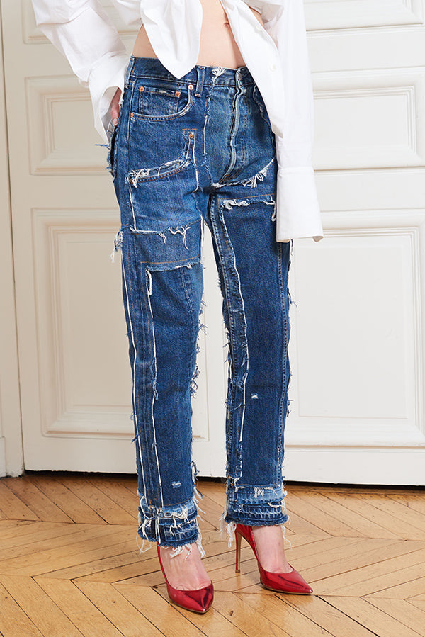 UPCYCLED OVERSIZED STRAIGHT JEANS - Faith Connexion