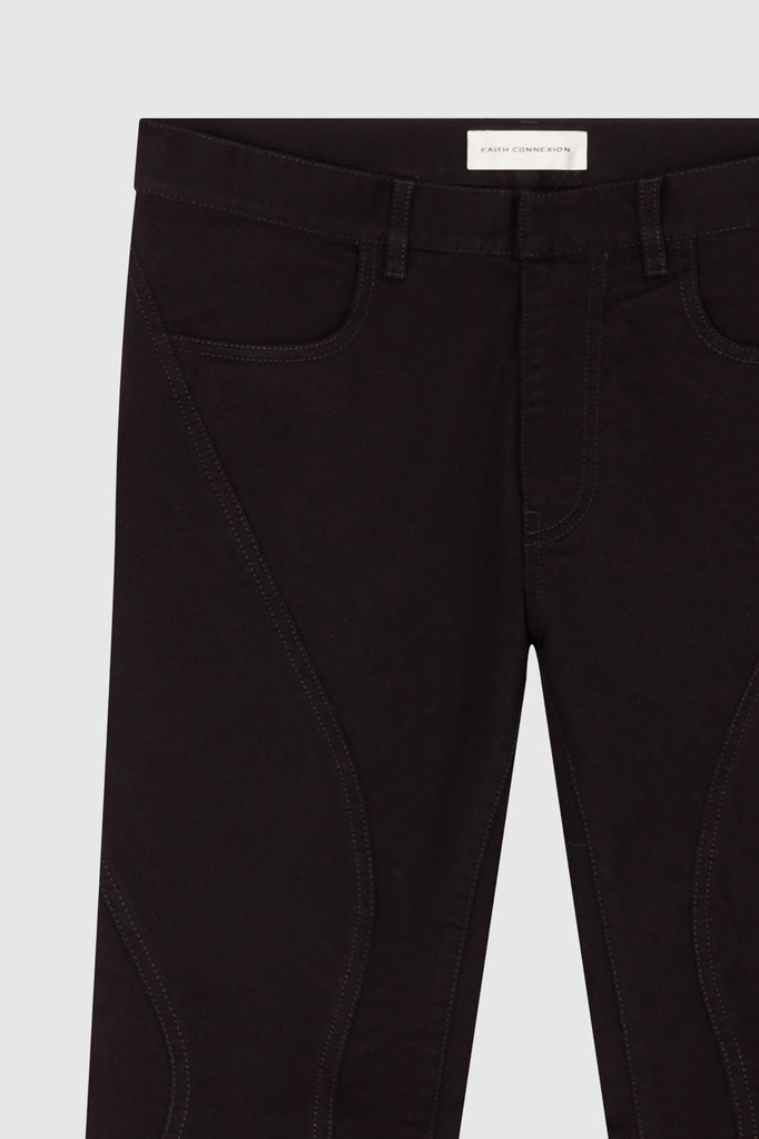 A close-up of black slim jeans for women collection by Faith Connexion, a brand of luxury clothes