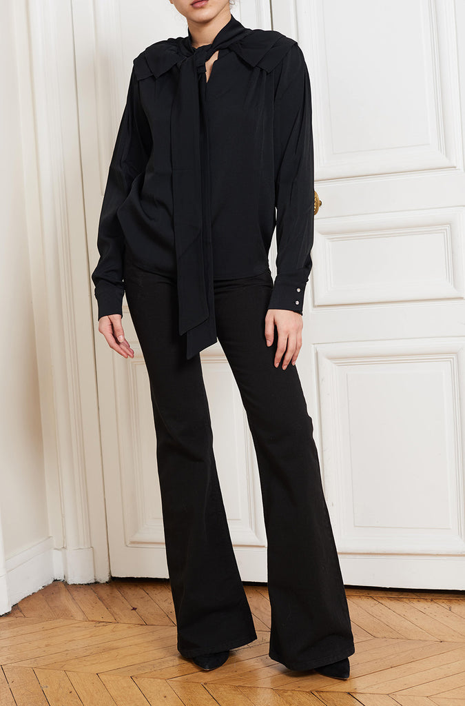 Faith Connexion Lace Bodysuit Blouse Black Size Medium Long Sleeve Top NEW